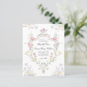 Papier BUDGET Whimsical Rococo Floral Crest Wedding (Debout devant)