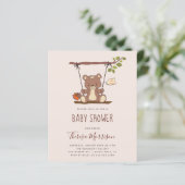 Papier Budget Whimsical Teddy Bear Baby shower (Debout devant)