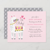 Papier Budget Whimsstel Pastel Rose Llama Oh Baby shower (Devant / Derrière)