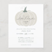 Papier Budget White Citrouille Automne Baby shower Invita (Devant)