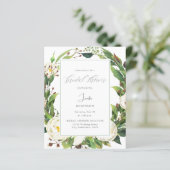 Papier Budget White Floral & Green Fête des mariées V2 (Debout devant)