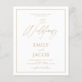 Papier Budget White Gold Mariage photo moderne (Devant)