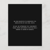 Papier Budget White Gold Texte 2025 Grad Faire-part (Dos)