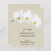 Papier Budget White Orchid Funeral Merci (Devant / Derrière)