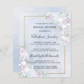 Papier Budget White Orchids Blue Bridal Shower Invitation (Devant / Derrière)