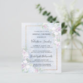 Papier Budget White Orchids Blue Bridal Shower Invitation (Debout devant)