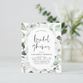 Papier Budget White Rose Fête des mariées Floral Invitati (Debout devant)