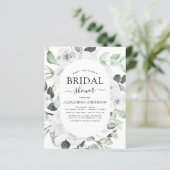 Papier Budget White Rose Fête des mariées Floral Invitati (Debout devant)