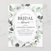 Papier Budget White Rose Fête des mariées Floral Invitati (Devant)