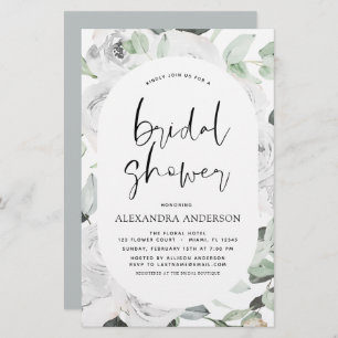 Papier Budget White Rose Fête des mariées Floral Invitati