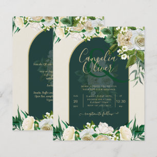 Papier BUDGET White Roses Forêt Vert Mariage d'hiver INV