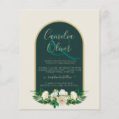 Papier BUDGET White Roses Forêt Vert Mariage d'hiver INV (Devant)