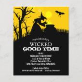 Papier Budget Wicked Witch Silhouette Halloween Invitatio (Devant)