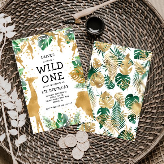 Papier Budget Wild One 1er anniversaire Safari Invitation