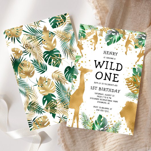 Papier Budget Wild One 1er anniversaire Safari Invitation