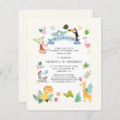 Papier Budget Wild One Animaux 1er Invitation anniversair (Devant / Derrière)