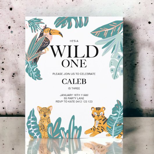 Papier BUDGET Wild One Cute Jungle Thème Première Invitat