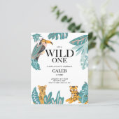 Papier BUDGET Wild One Cute Jungle Thème Première Invitat (Debout devant)