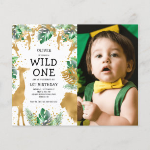 Papier Budget Wild One Photo Vert Or 1er Anniversaire