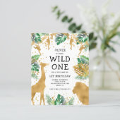Papier Budget Wild One Safari 1er anniversaire Invitation (Debout devant)