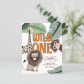 Papier Budget Wild One Safari Animals 1st Birthday Party (Debout devant)