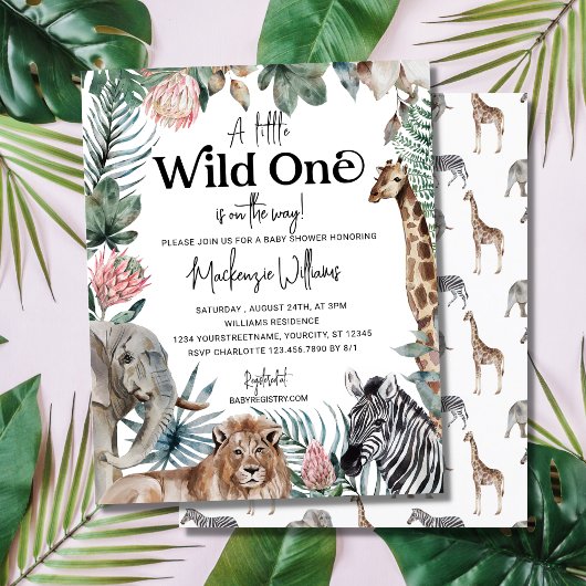 Papier Budget Wild One Safari Animaux Baby shower Invitat