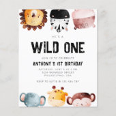 Papier Budget Wild One Safari Animaux premier anniversair (Devant)