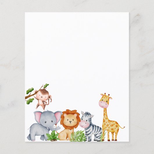 Papier Budget Wild One Safari Jungle Animaux Anniversaire (Dos)