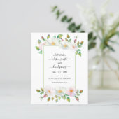 Papier BUDGET Wild rose vert faire-part de mariage (Debout devant)