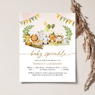 Papier Budget Wild Safari Girl Baby Sprinkle invitation