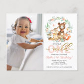 Papier Budget Wild Un Anniversaire Invitations Avec Photo (Devant)