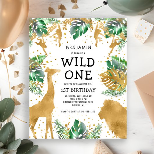 Papier Budget Wild Un premier anniversaire Safari Invitat