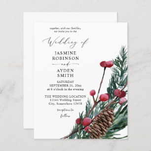 Papier Budget Winter Berries & Pine Mariage de verdure