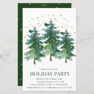 Papier Budget Winter Forest Company Fête Invitation