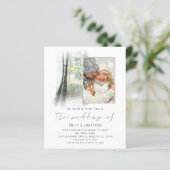 Papier Budget Winter Forest Photo QR Code Sage Mariage (Debout devant)
