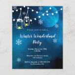 Papier Budget Winter merveilleuse fête lune bleue<br><div class="desc">Une soirée et une nuit bleue avec une pleine lune et un fil clair. Une invitation à la fête idéale pour une fête d'hiver/d'anniversaire ou une fête de Noël avec des amis,  une famille ou des collègues. Modèles pour date,  lieu,  RSVP détails.</div>