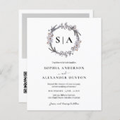 Papier Budget Winter Wreath Photo QR code mariage invitat (Devant / Derrière)