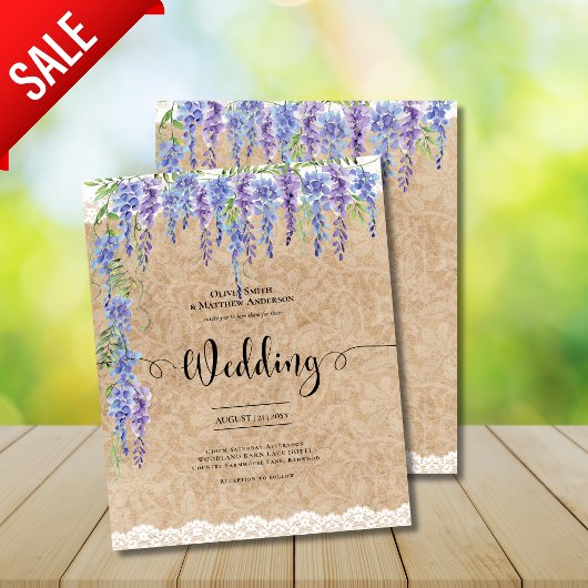 Papier Budget Wisteria Floral Mariage Rustic Kraft dentel