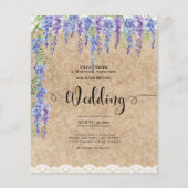 Papier Budget Wisteria Floral Mariage Rustic Kraft dentel (Devant)