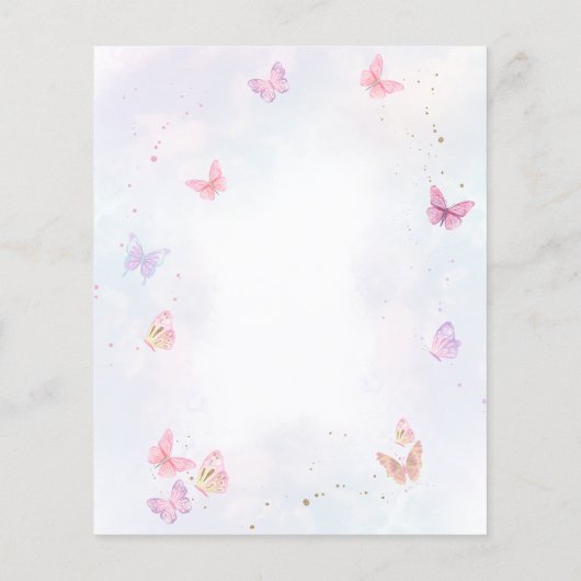 Papier BUDGET Wisteria Gold Butterfly Birthday Merci (Dos)