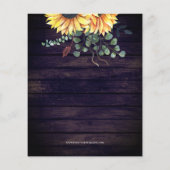 Papier Budget Wood Sunflowers Invitation de douche nuptia (Dos)