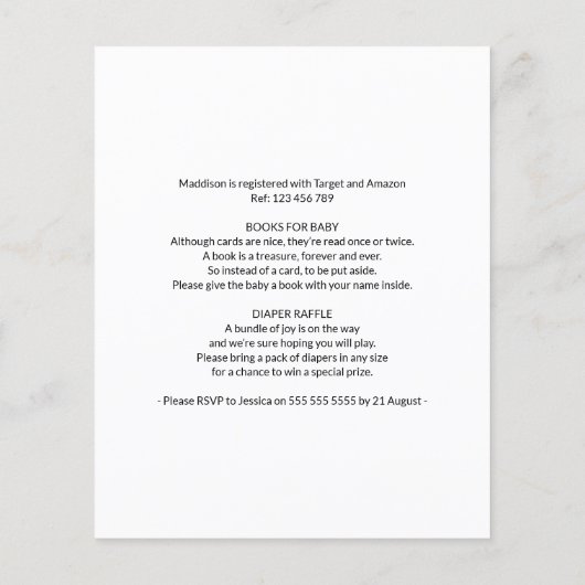 Papier Budget Woodland Créatures Baby shower Invitation (Dos)