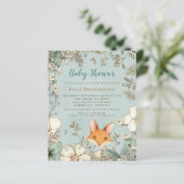Papier Budget Woodland Cute Fox Boy Baby shower Invitatio (Debout devant)
