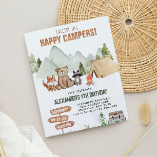 Papier Budget Woodland Happy Camper Anniversaire de enfan