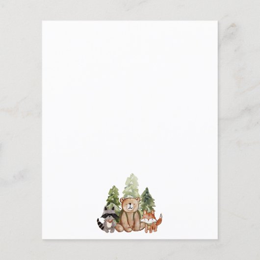 Papier BUDGET Woodland One Happy Camper 1er anniversaire (Dos)