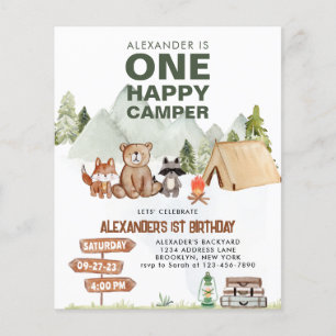 Papier BUDGET Woodland One Happy Camper 1er anniversaire