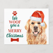 Papier Budget Woof Joyeux Noël Chien Golden Retriever (Devant)