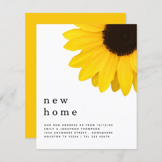 Papier Budget Yellow Sunflower Moving Nouveau détail d'ad (Devant / Derrière)