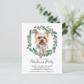 Papier Budget Yorkshire Terrier Chien de Noël Invitation (Debout devant)