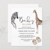 Papier Budget Zebra Safari Baby shower animal neutre (Devant / Derrière)